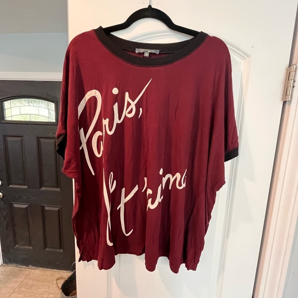 ~Catherine Meladrino~ Women's Burgundy Graphic Top